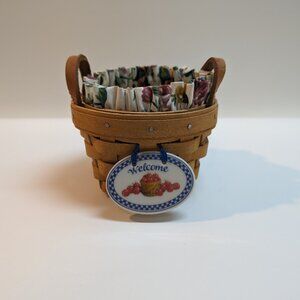 Small Longaberger "Welcome" Basket 1998